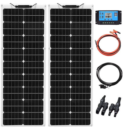 Wuzeck 50w Flexible Solar Panel Kit 12v 100w Pv Solar Module Kit 24v Solar Cell Home Outdoor Car Boat Battery Camping Solarpanel by 54 Energy - Renewable Energy Store