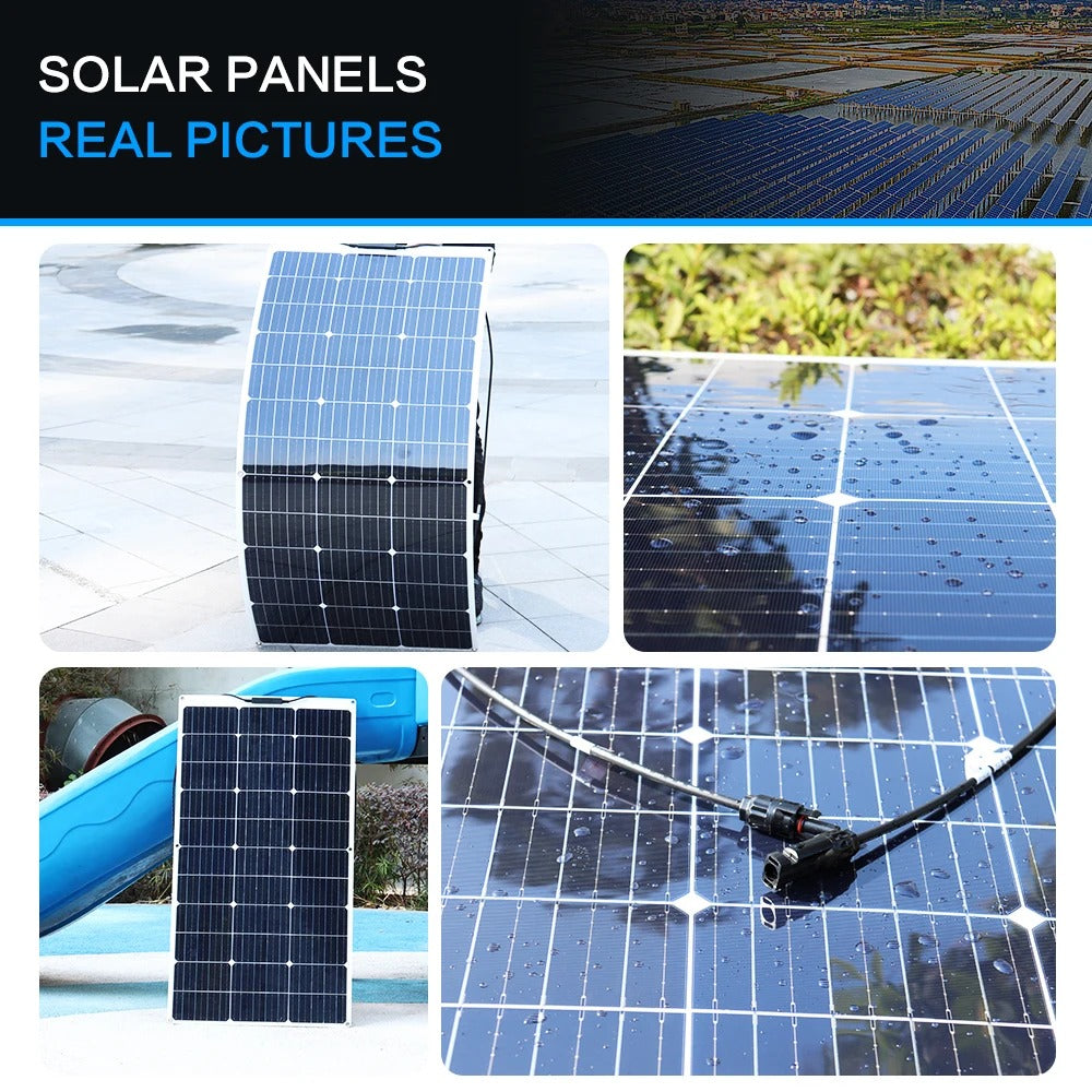 Wuzeck Flexible Solar Panel 100w Mono Solar Cell 18v Photovoltaic Module 12v Solar Battery Off Grid Power For Rvs Boat Caravan by 54 Energy - Renewable Energy Store