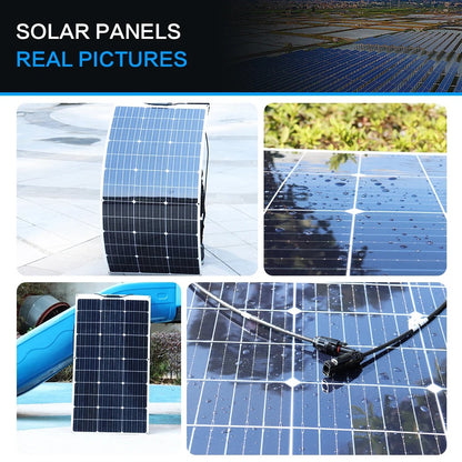 Wuzeck Flexible Solar Panel 100w Mono Solar Cell 18v Photovoltaic Module 12v Solar Battery Off Grid Power For Rvs Boat Caravan by 54 Energy - Renewable Energy Store