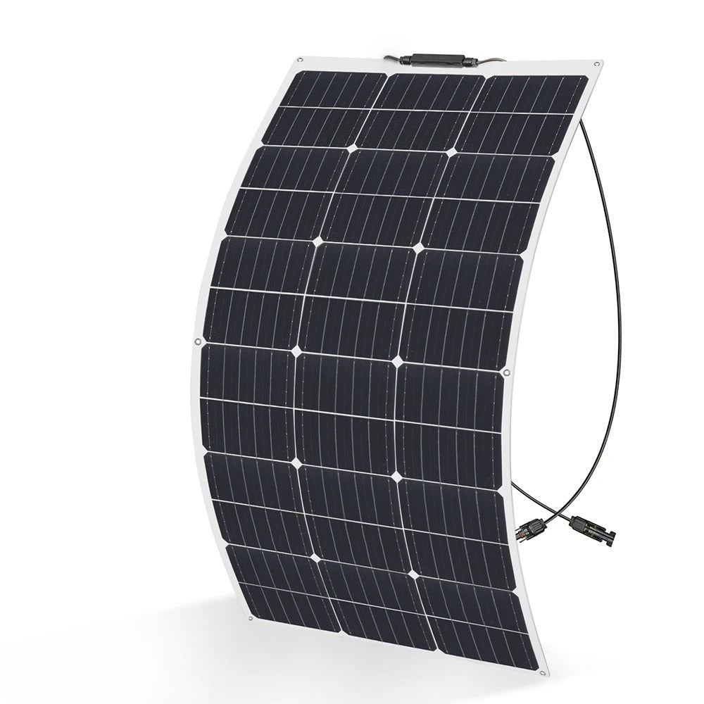 Wuzeck Flexible Solar Panel 12v/24v Starter Kit, 1-5pcs 100w Monocrystalline Solar Panel,off Grid Power For Rvs Boat Caravan by 54 Energy - Renewable Energy Store