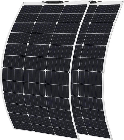 Wuzeck Flexible Solar Panel 12v/24v Starter Kit, 1-5pcs 100w Monocrystalline Solar Panel,off Grid Power For Rvs Boat Caravan by 54 Energy - Renewable Energy Store