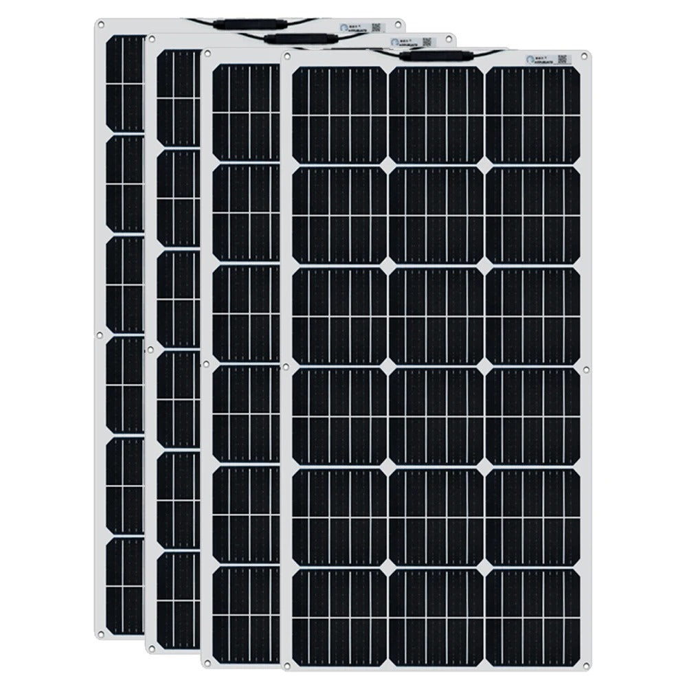 Wuzeck Flexible Solar Panel 12v/24v Starter Kit, 1-5pcs 100w Monocrystalline Solar Panel,off Grid Power For Rvs Boat Caravan by 54 Energy - Renewable Energy Store