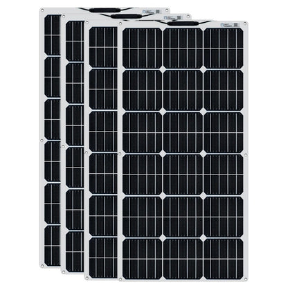 Wuzeck Flexible Solar Panel 12v/24v Starter Kit, 1-5pcs 100w Monocrystalline Solar Panel,off Grid Power For Rvs Boat Caravan by 54 Energy - Renewable Energy Store