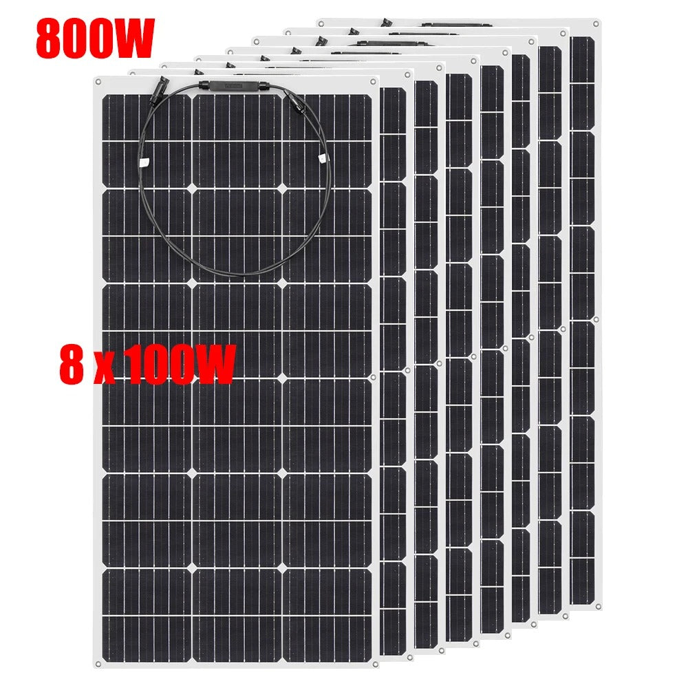 Wuzeck Flexible Solar Panels 1-10pcs 100w Mono Solar Panel Cells 200w 300w 400w - 1000w Power For 12v Battery Rvs Boat Home Car by 54 Energy - Renewable Energy Store