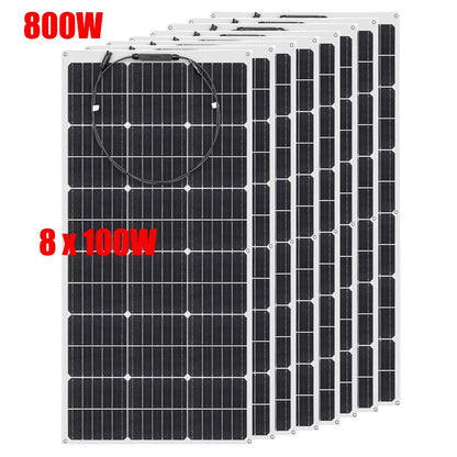 Wuzeck Flexible Solar Panels 1-10pcs 100w Mono Solar Panel Cells 200w 300w 400w - 1000w Power For 12v Battery Rvs Boat Home Car by 54 Energy - Renewable Energy Store
