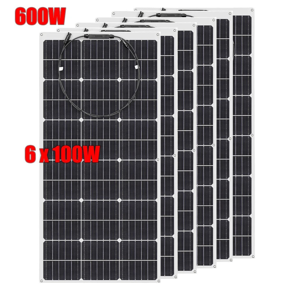 Wuzeck Flexible Solar Panels 1-10pcs 100w Mono Solar Panel Cells 200w 300w 400w - 1000w Power For 12v Battery Rvs Boat Home Car by 54 Energy - Renewable Energy Store