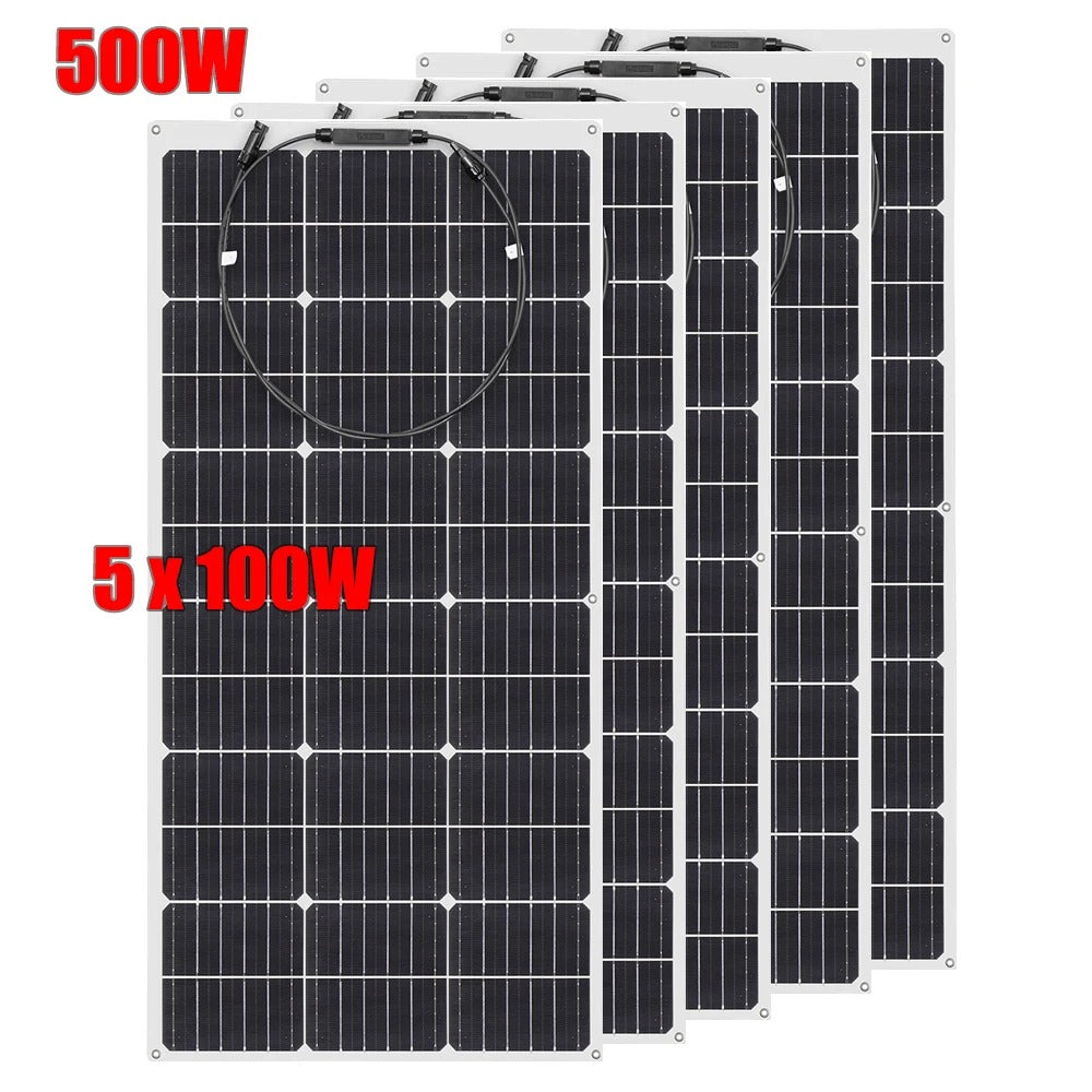 Wuzeck Flexible Solar Panels 1-10pcs 100w Mono Solar Panel Cells 200w 300w 400w - 1000w Power For 12v Battery Rvs Boat Home Car by 54 Energy - Renewable Energy Store