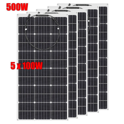 Wuzeck Flexible Solar Panels 1-10pcs 100w Mono Solar Panel Cells 200w 300w 400w - 1000w Power For 12v Battery Rvs Boat Home Car by 54 Energy - Renewable Energy Store