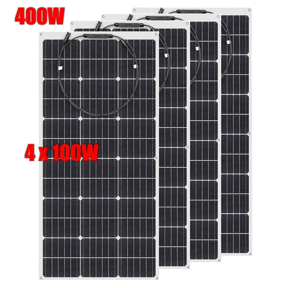 Wuzeck Flexible Solar Panels 1-10pcs 100w Mono Solar Panel Cells 200w 300w 400w - 1000w Power For 12v Battery Rvs Boat Home Car by 54 Energy - Renewable Energy Store