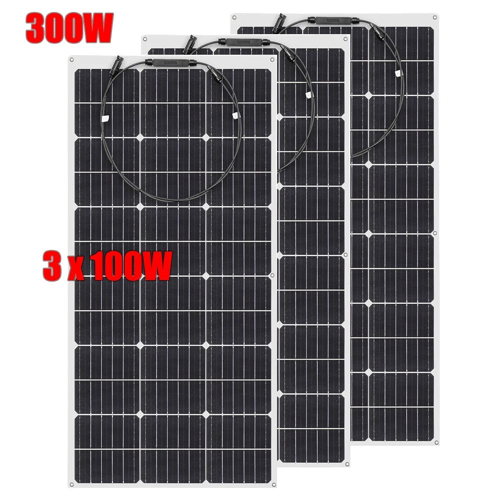 Wuzeck Flexible Solar Panels 1-10pcs 100w Mono Solar Panel Cells 200w 300w 400w - 1000w Power For 12v Battery Rvs Boat Home Car by 54 Energy - Renewable Energy Store