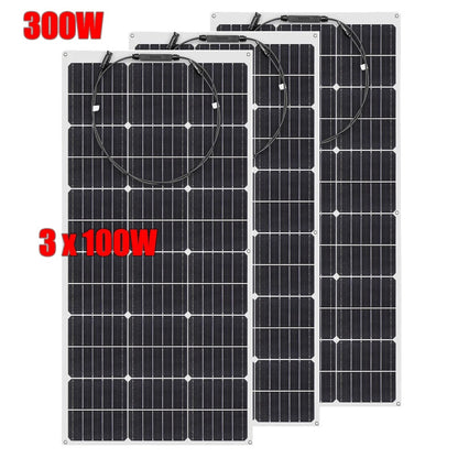 Wuzeck Flexible Solar Panels 1-10pcs 100w Mono Solar Panel Cells 200w 300w 400w - 1000w Power For 12v Battery Rvs Boat Home Car by 54 Energy - Renewable Energy Store