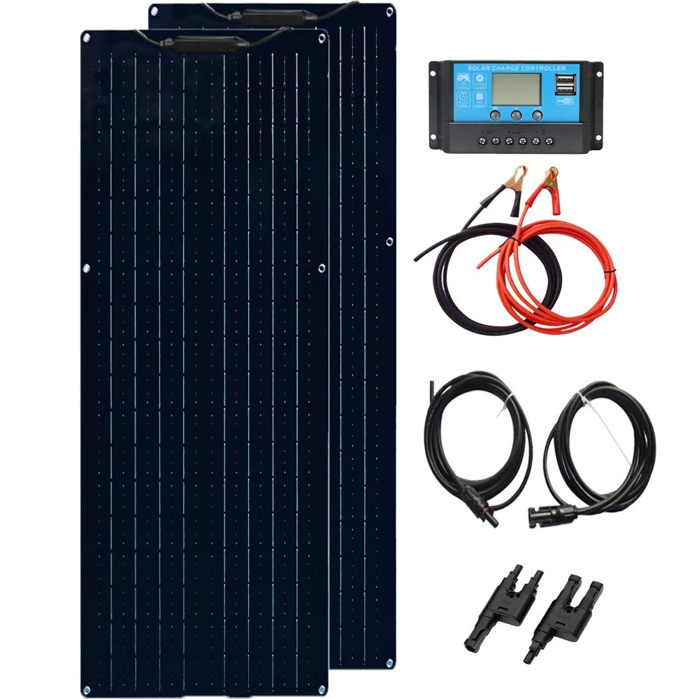 Wuzeck 18v 50w Flexible Solar Panel Kit Cell Charger Photovoltaic Module 100w 12v 24v Battery Home Outdoor Car Boat Camping Trip