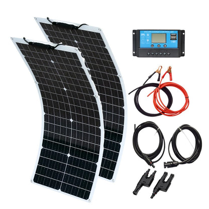 Wuzeck 18v 50w Flexible Solar Panel Kit Cell Charger Photovoltaic Module 100w 12v 24v Battery Home Outdoor Car Boat Camping Trip