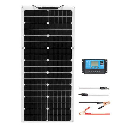 Wuzeck 18v 50w Flexible Solar Panel Kit Cell Charger Photovoltaic Module 100w 12v 24v Battery Home Outdoor Car Boat Camping Trip