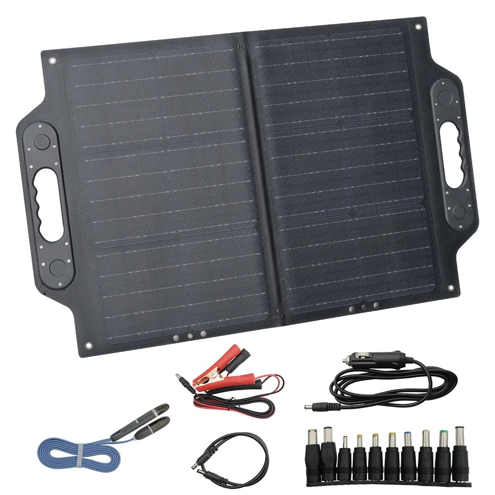 Wuzeck 19.8v 50 Watt Portable Solar Panel Briefcase | Best 12v Etfe Panel For Solar Generators And Portable Power Stations