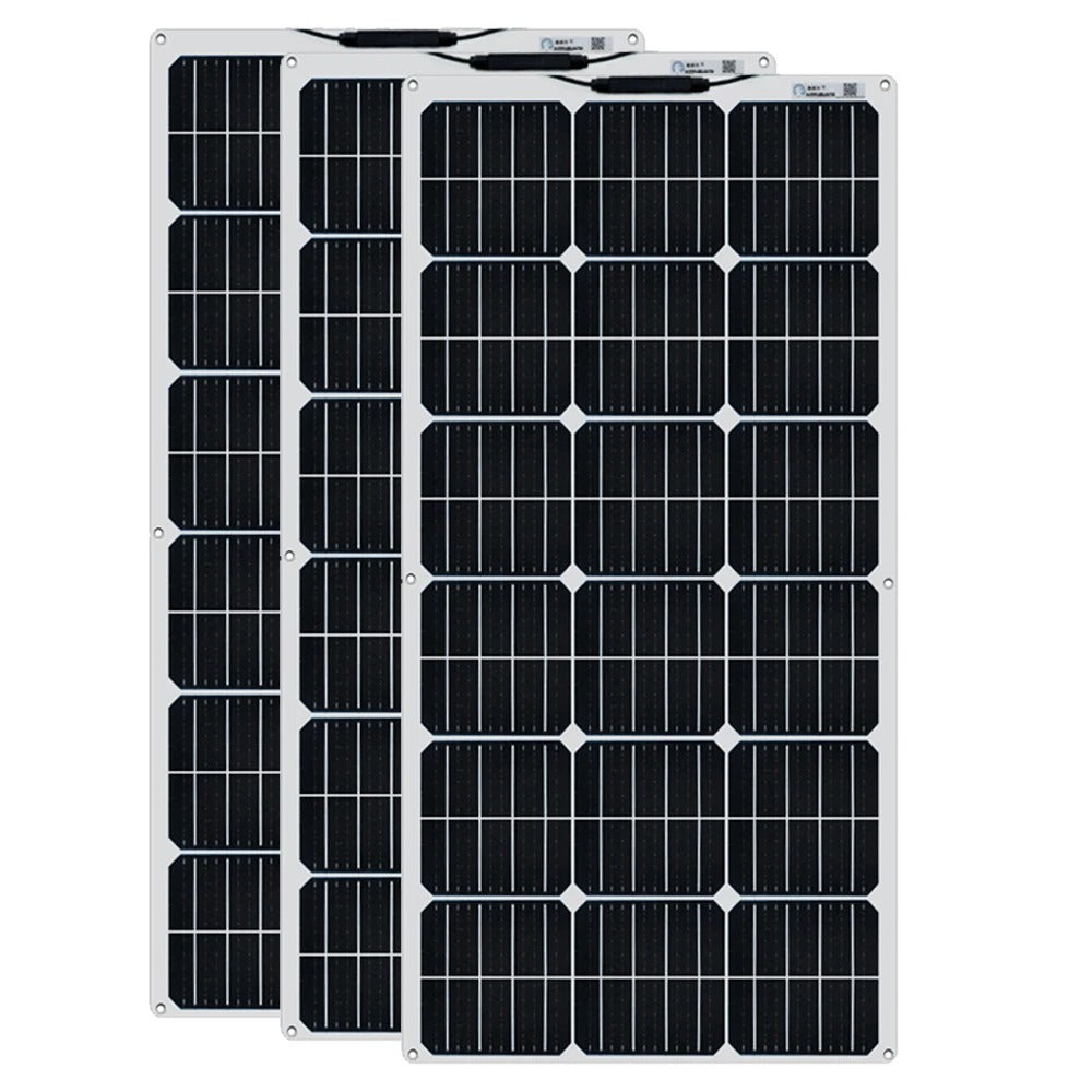 Wuzeck Flexible Solar Panel 12v/24v Starter Kit, 1-5pcs 100w Monocrystalline Solar Panel,off Grid Power For Rvs Boat Caravan