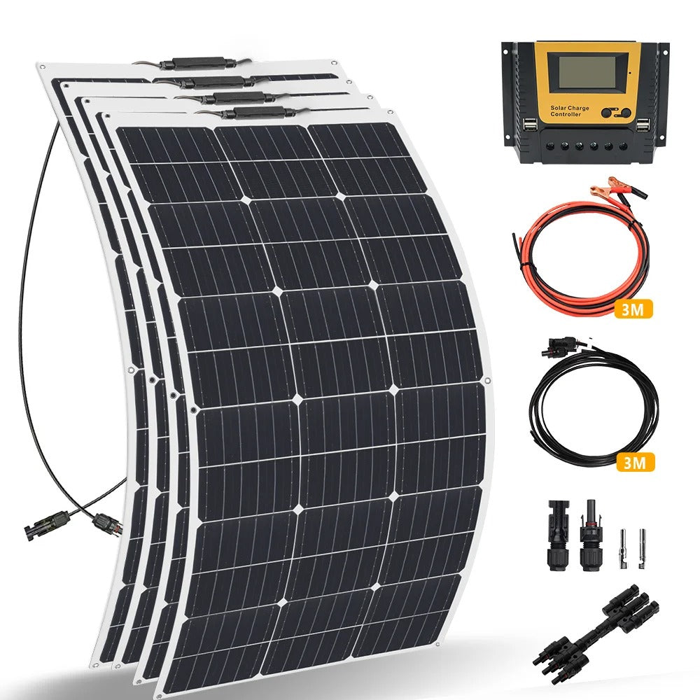 Wuzeck Flexible Solar Panel 500w 400w 300w 200w 100w Panel Solar Lightweight Power For Rvs Boat Caravan Home Camper Trailer