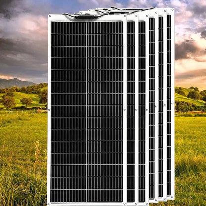 Wuzeck 100w - 1000w Flexible Solar Panel Cells 200w 300w 400w 500w 600w Portable Rv Camping Home Boat Marine Curve Surface Black