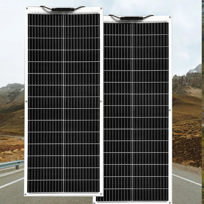 Wuzeck 100w - 1000w Flexible Solar Panel Cells 200w 300w 400w 500w 600w Portable Rv Camping Home Boat Marine Curve Surface Black