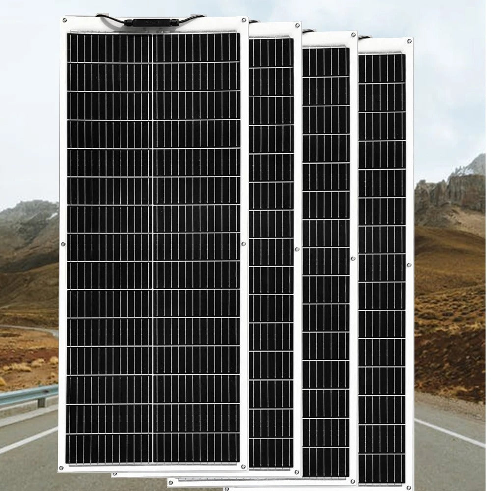 Wuzeck 100w - 1000w Flexible Solar Panel Cells 200w 300w 400w 500w 600w Portable Rv Camping Home Boat Marine Curve Surface Black