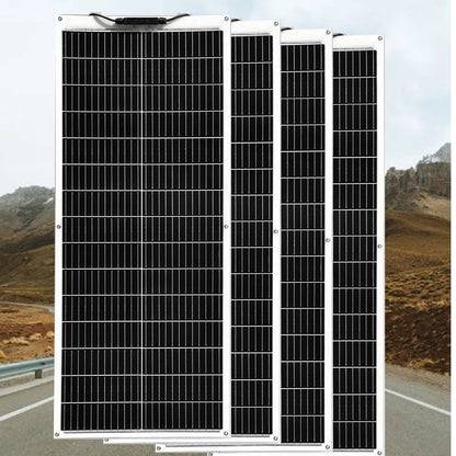 Wuzeck 100w - 1000w Flexible Solar Panel Cells 200w 300w 400w 500w 600w Portable Rv Camping Home Boat Marine Curve Surface Black