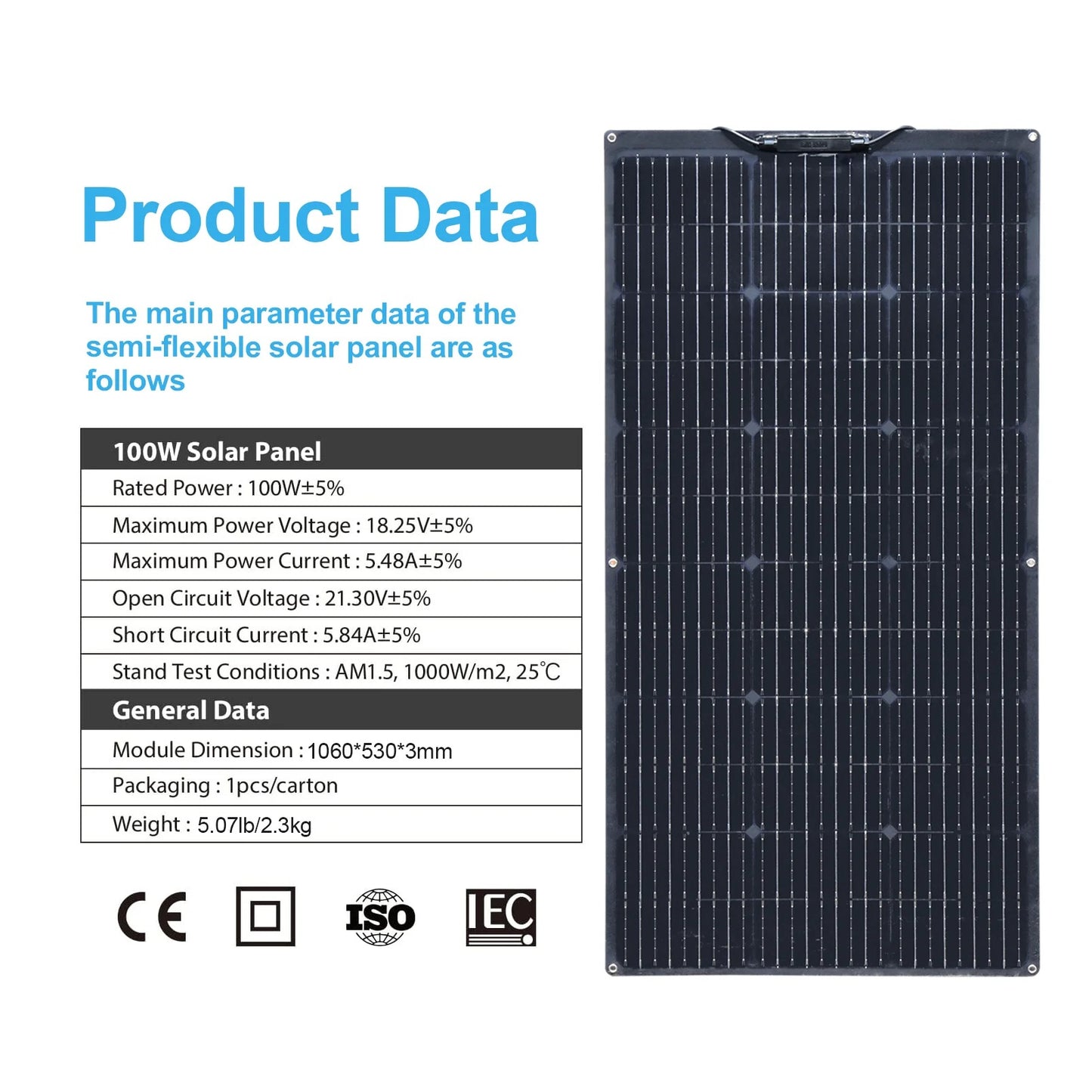 Wuzeck Flexible Solar Panel 100w 200w 300w 400w 500w 12v Solar Panel Kit Monocrystalline 12v 24v Controller Solar Cable Pv Cell