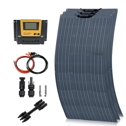 Wuzeck Flexible Solar Panel 100w 200w 300w 400w 500w 12v Solar Panel Kit Monocrystalline 12v 24v Controller Solar Cable Pv Cell