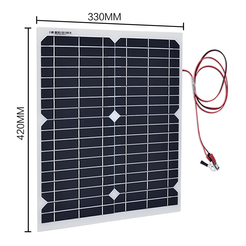 Wuzeck Monocrystalline Solar Panel Ideal Photovoltaic Solar Panel 20w 18v, Solar Panel Charger Kit 12 V For Car Motorcycle Boat