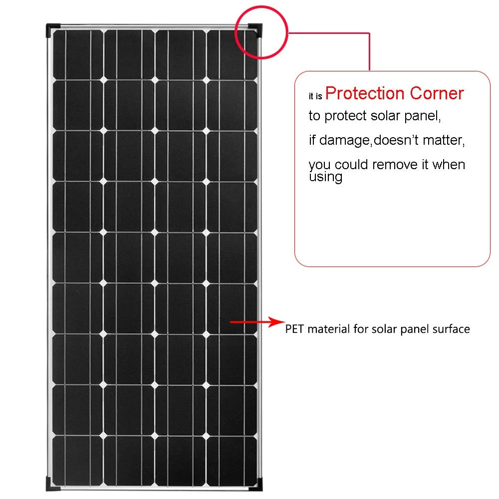 Wuzeck Solar Panel Kit 12v 120w 240w 18v Pv Module Powerful Solar Panels Solar Energy Off Grid Power For Boat Rvs Cabin Battery