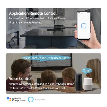 eWeLink 16A 2 Way Mini WiFi Smart Switch Breaker Module Voice Wireless Control for Smart Home eWeLink App Alexa Google Home by 54 Energy - Renewable Energy Store