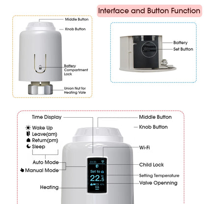 eWeLink App Smart ZigBee Thermostat Radiator TRV Programmable Actuator Heating Remote Temperature Controller Alexa Google Home