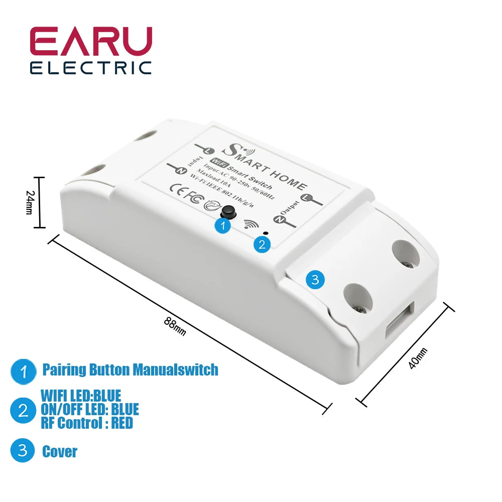eWeLink Mine WiFi 10A Smart Switch Breaker Module Wireless Remote Switch Alexa Google Home by eWeLink APP Remote Voice Control by 54 Energy - Renewable Energy Store