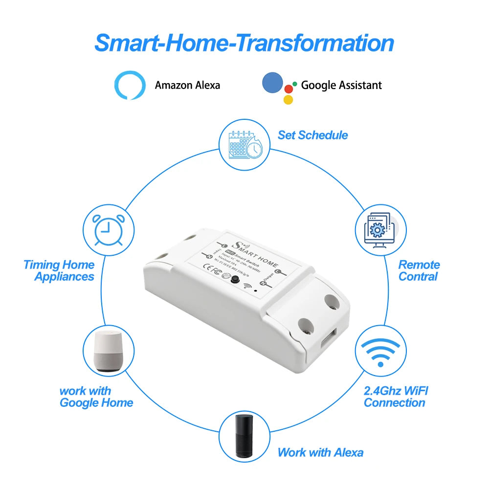 eWeLink Mine WiFi 10A Smart Switch Breaker Module Wireless Remote Switch Alexa Google Home by eWeLink APP Remote Voice Control by 54 Energy - Renewable Energy Store