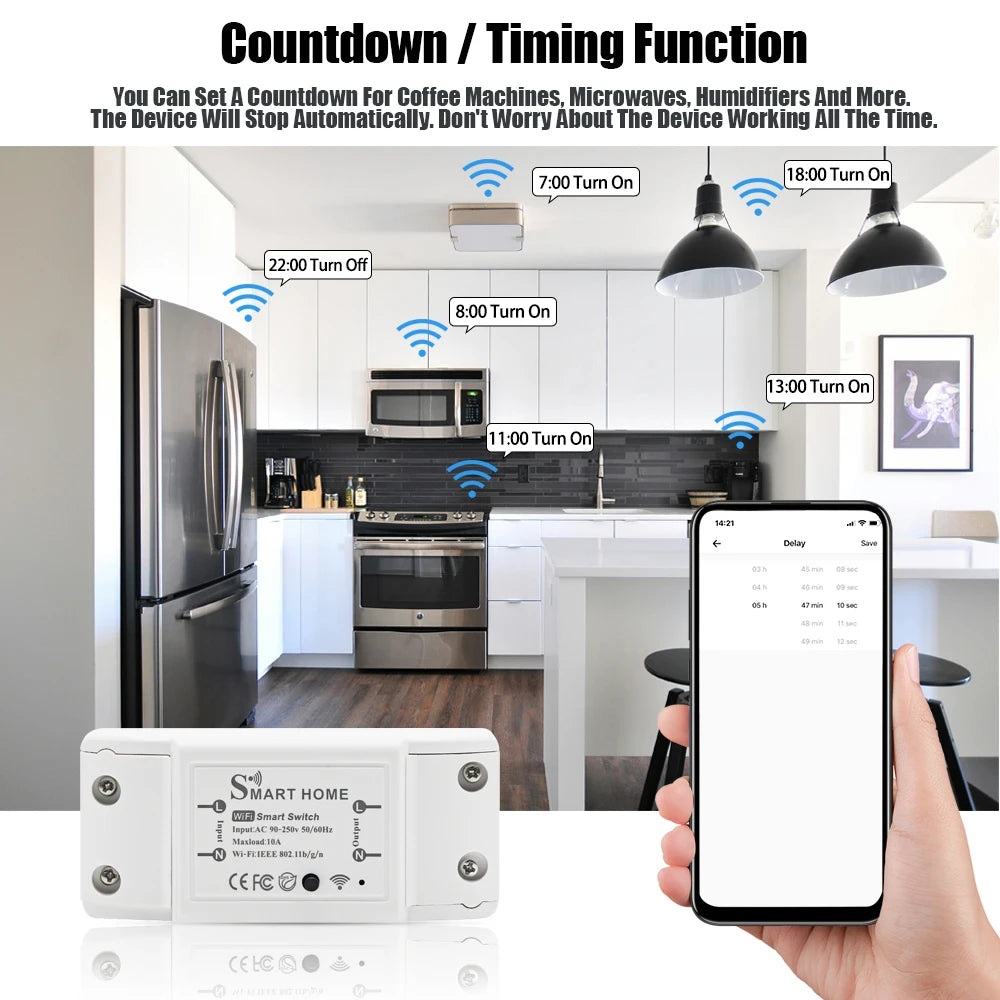 eWeLink Mine WiFi 10A Smart Switch Breaker Module Wireless Remote Switch Alexa Google Home by eWeLink APP Remote Voice Control by 54 Energy - Renewable Energy Store