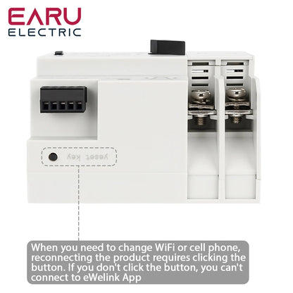 eWeLink WiFi Télécommande Intelligente 2P 125A AC 230V ATS Double Alimentation Commutateur de Transfert Automatique Sélecteur Électrique Ininterrompu