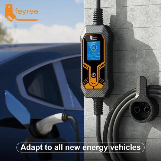 feyree 11KW Type2 Cable 16A 3Phase EV Portable Charger 32A 7KW EVSE Charging Box 5M Cable CEE Male Plug for Electric Car Charger by 54 Energy - Renewable Energy Store