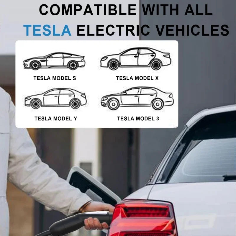 feyree 32A 7KW 1Phase Type2 to TS-NACS Socket 16A 3.5KW EV Charger Cable 5m for Tesla Model 3 Y X S for Public Charging Station by 54 Energy - Renewable Energy Store