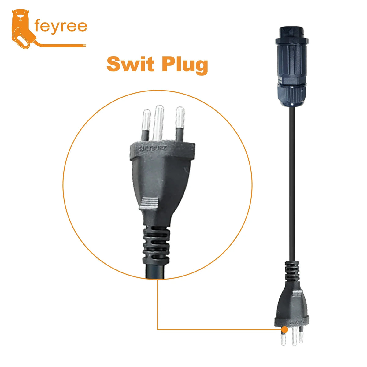 feyree 7kw Electric Vehicle Charging Adapter To EU AU Brazil Male Adapter EV Charger Connector Customized plug for Electric Car by 54 Energy - Renewable Energy Store