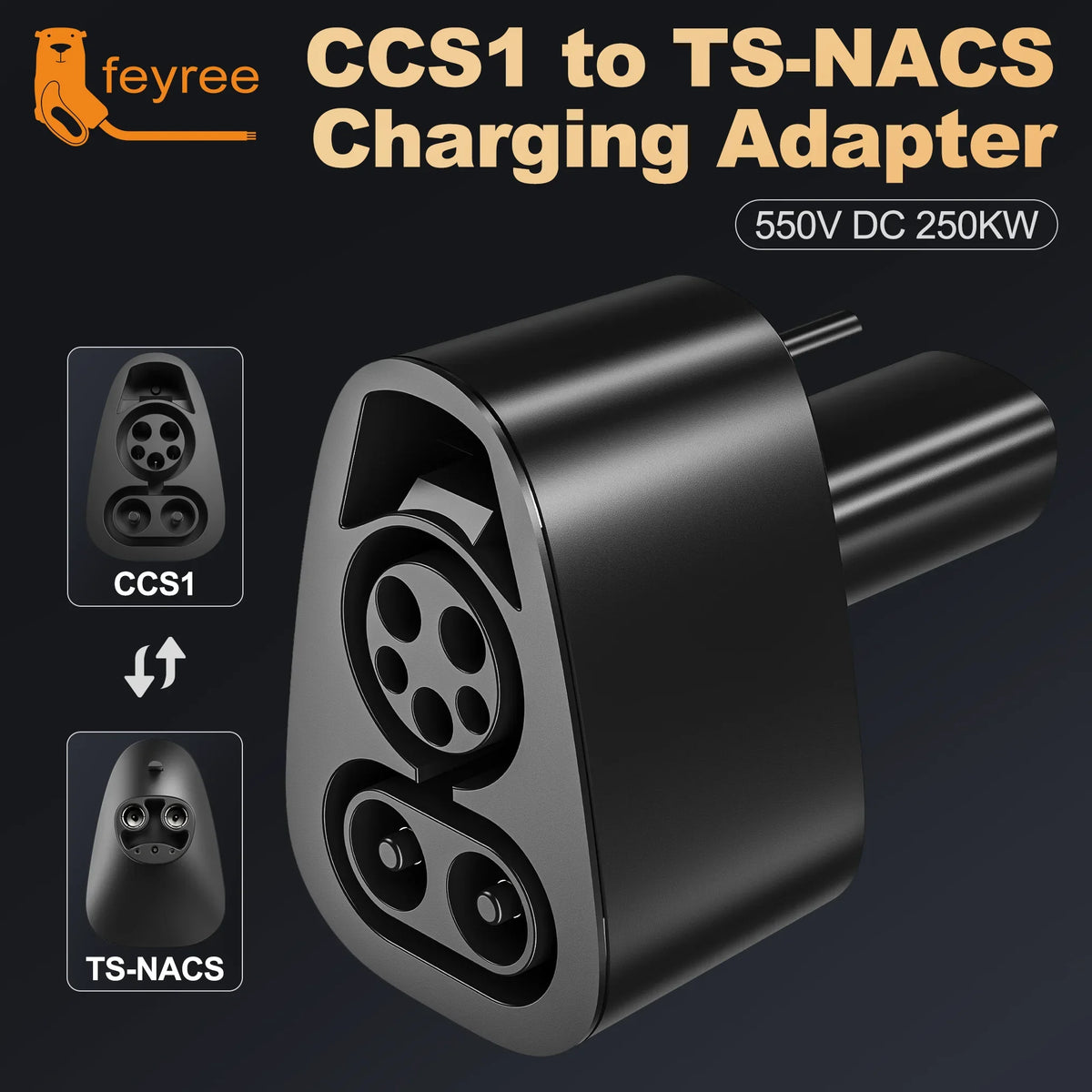 feyree CCS1 to TS-NACS Adapter for Tesla Model 3,Y, S and X - NACS Owners Only - Fast Charge NACS with CCS1 Chargers CCS1 Combo by 54 Energy - Renewable Energy Store