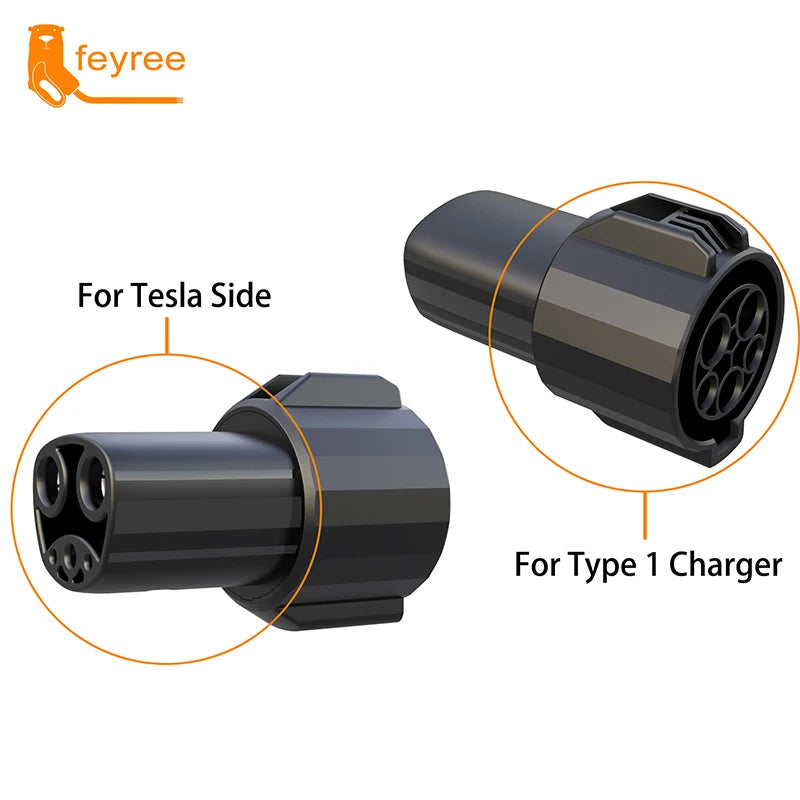 feyree EV Charger Adapter J1772 to Tesla Socket 60A 250V from J1772 Type1 to Tesla Adapter for Electric Car Tesla Model 3/Y/S/X by 54 Energy - Renewable Energy Store