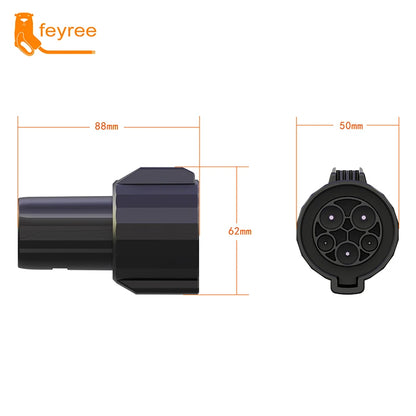 feyree EV Charger Adapter J1772 to Tesla Socket 60A 250V from J1772 Type1 to Tesla Adapter for Electric Car Tesla Model 3/Y/S/X by 54 Energy - Renewable Energy Store