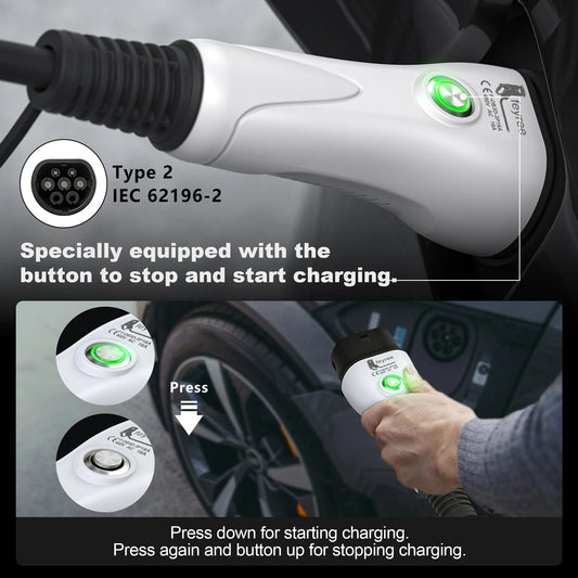 feyree EV Charger Portable Newly upgraded with wall holder Type2 16A11KW 3 Phase Wifi APP control EVSE Charging Box with adapter by 54 Energy - Renewable Energy Store