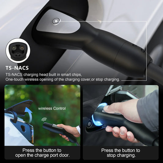 feyree EV Charger TS-NACS Socket with Wall Mount 32A 7KW 1P APP Ctrl EVSE Wallbox Portable Charging Box for Car Models 3/Y/S/X by 54 Energy - Renewable Energy Store