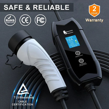 feyree EV Charger Type2 3.5KW 16A Portable Charging Box Set Current and Set Delay Time 5M Cable for Electric Vehicle Car Charger by 54 Energy - Renewable Energy Store