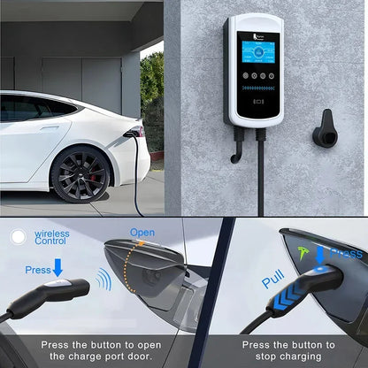 feyree EV Charging Station 32A 7KW TS-NACS Charger Plug for Tesla Car Charger EVSE Wallbox 9.6KW 12KW Fast Charging APP Control by 54 Energy - Renewable Energy Store