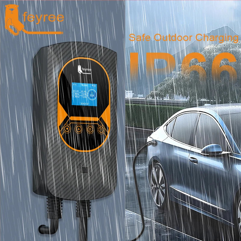 feyree EV Charging Station for TS-NACS Socket EVSE Wallbox 32A 7.6KW 40A 9.6KW 50A 12KW Fast Charging APP Control for Tesla Car by 54 Energy - Renewable Energy Store