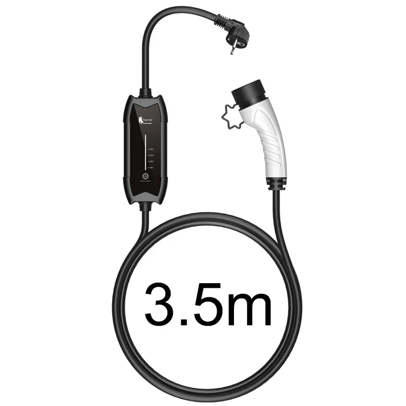 feyree EV Portable Charger Type2 / GB/T Plug 16A Single Phase 3.5KW Type1 3.5m Wallbox Charging Station for Electric Vehicle by 54 Energy - Renewable Energy Store