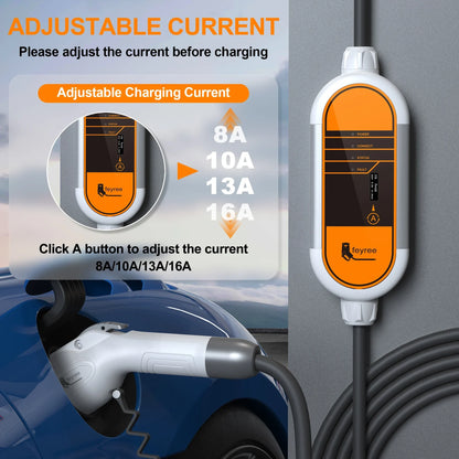 feyree GB/T Cord EV Charger 16A 3.5KW 1Phase Portable Charger Box Current Adjustable 5M Charging Cable for Electric Vehicle by 54 Energy - Renewable Energy Store