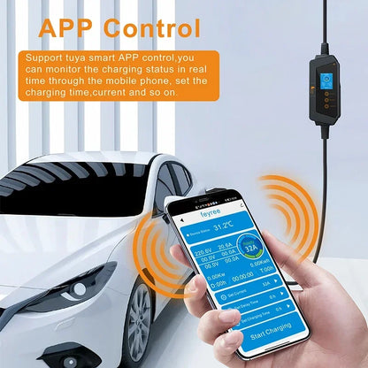 feyree Portable EV Charger TS-NACS Connector 32A up to 50A 12KW High Power EV Wallbox with Smart APP WIFI for All Tesla Models by 54 Energy - Renewable Energy Store