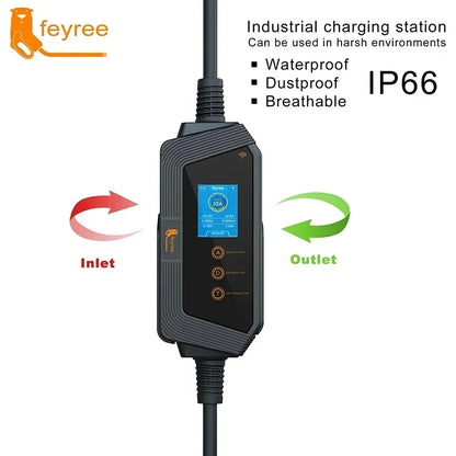 feyree Type1 7KW 32A 1Phase Portable EV Charger J1772 Socket with 5m Cable Smart APP WIFI Control Version for Electric Vehicle by 54 Energy - Renewable Energy Store
